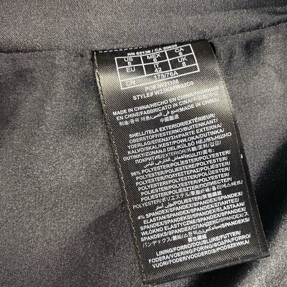 GUESS Satin Strapless Pleated V-Notched Mini Dress Women Size 6 Black Multicolor - Picture 8 of 16